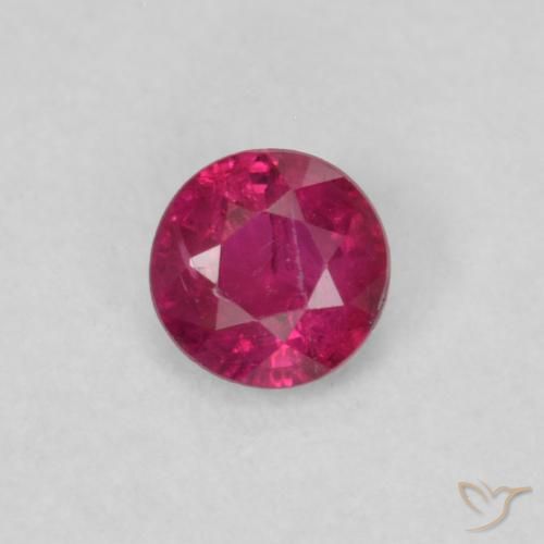 0.19ct Natural Luz vermelha Rubi, Redondo, SI-I1, Photo A