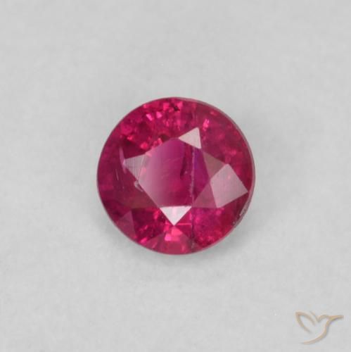 Rubi Luz vermelha Natural 0.19ct, Redondo, SI-I1