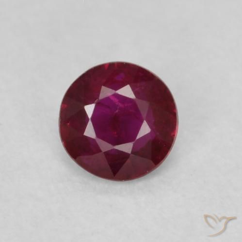 0.23ct Natural Vermelho escuro Rubi, Redondo, SI-I1
