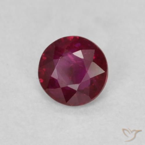 Rubi Vermelho escuro Natural 0.23ct, Redondo, SI-I1