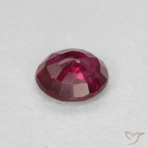 Rubi Vermelho escuro Natural 0.23ct, Redondo, SI-I1