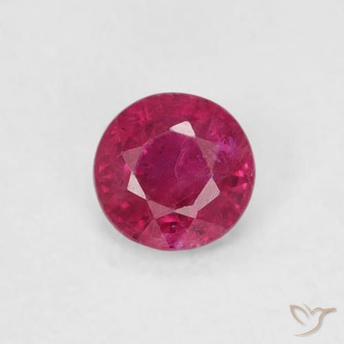 0.25ct Natural Vermelho rosado Rubi, Redondo, SI-I1
