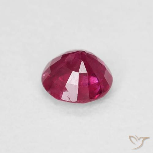 Rubi Vermelho rosado Natural 0.25ct, Redondo, SI-I1