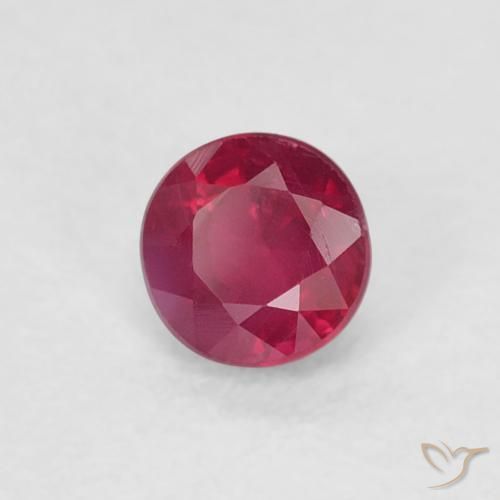 Rubi Rosa Avermelhado Profundo Natural 0.32ct, Redondo, SI-I1