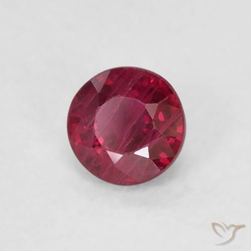 Rubi Vinho vermelho Natural 0.33ct, Redondo, SI-I1