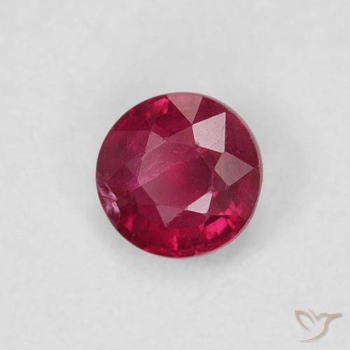 Rubi Vermelho escuro Natural 0.28ct, Redondo, SI-I1