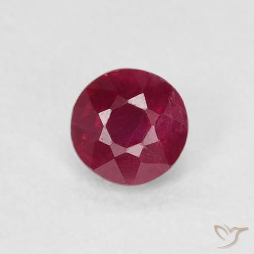 0.30ct Natural Medium Dark-Red Rubi, Redondo, SI-I1