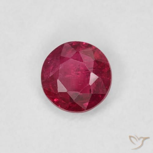 Rubi Vermelho escuro Natural 0.22ct, Redondo, SI-I1