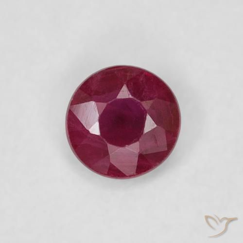 0.22ct Natural Vermelho escuro Rubi, Redondo, SI-I1