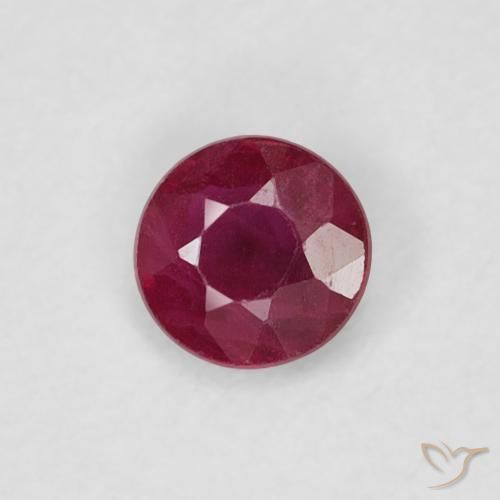 Rubi Vermelho escuro Natural 0.22ct, Redondo, SI-I1