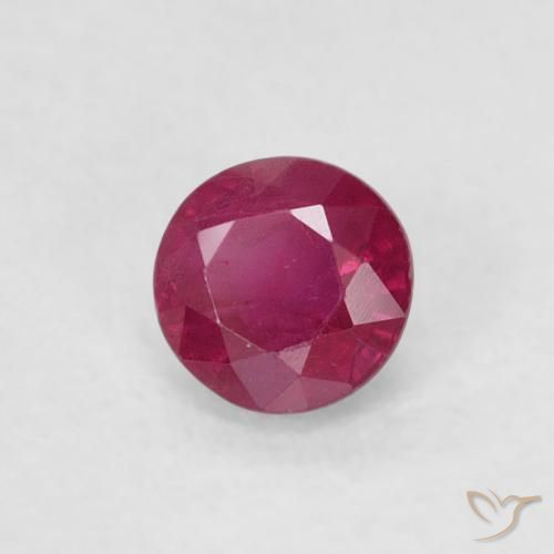 Rubi Vermelho rosado Natural 0.29ct, Redondo, SI-I1