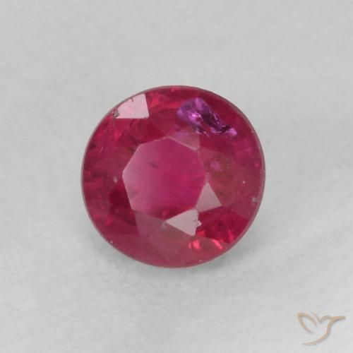 Rubi Rosa Avermelhado Profundo Natural 0.31ct, Redondo, SI-I1