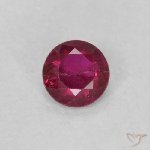 0.18ct Natural Vermelho rosado Rubi, Redondo, VS-SI