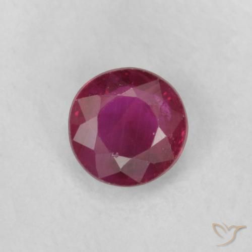 0.21ct Natural Vinho Tinto Profundo Rubi, Redondo, VS-SI