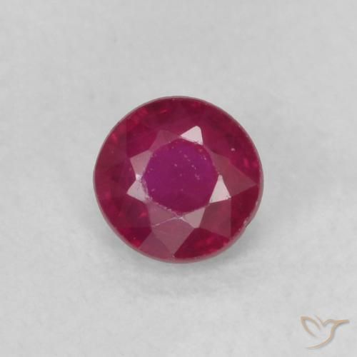 0.22ct Natural Vermelho escuro Rubi, Redondo, VS-SI