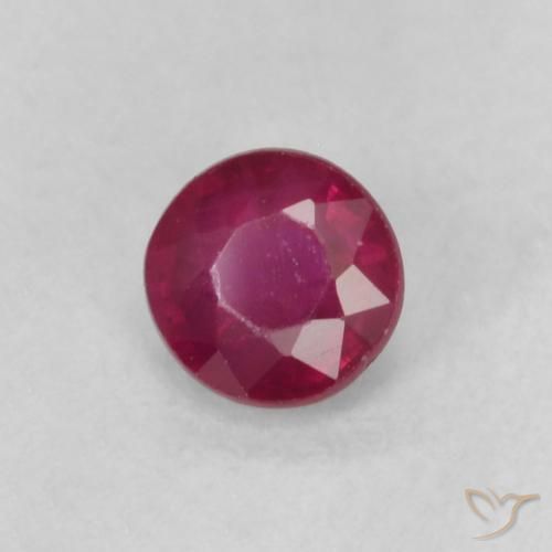 Rubi Vermelho escuro Natural 0.22ct, Redondo, VS-SI