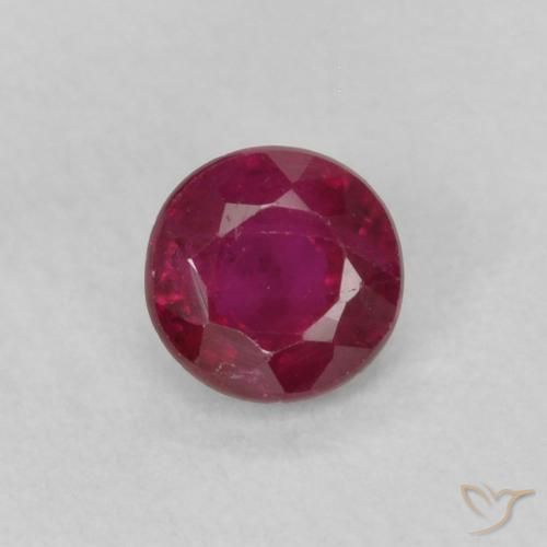0.21ct Natural Vinho Tinto Profundo Rubi, Redondo, VS-SI