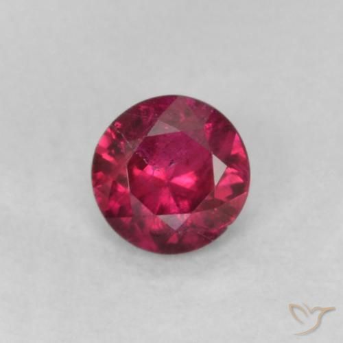 0.18ct Natural Vinho Tinto Profundo Rubi, Redondo, VS-SI
