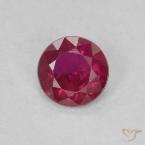 0.16ct Natural Vinho Tinto Profundo Rubi, Redondo, VS