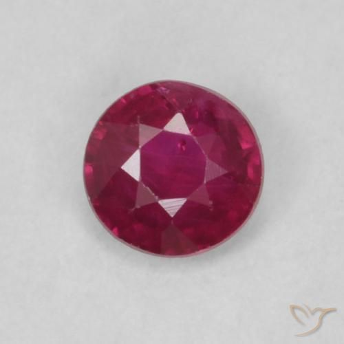 0.20ct Natural Vermelho escuro Rubi, Redondo, VS