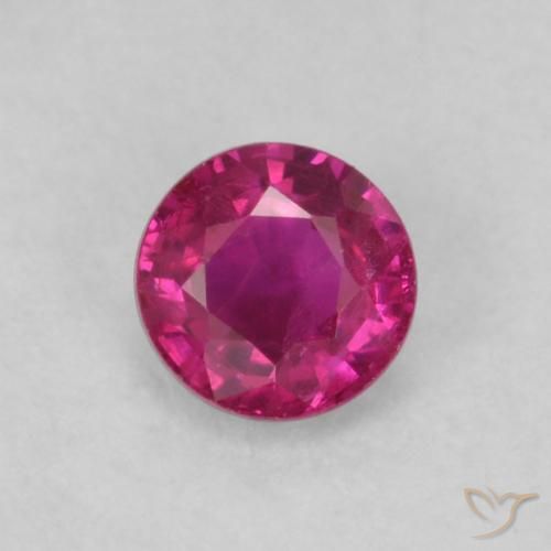 0.20ct Natural Vermelho rosado Rubi, Redondo, VS