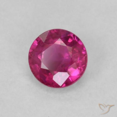 Rubi Vermelho rosado Natural 0.20ct, Redondo, VS