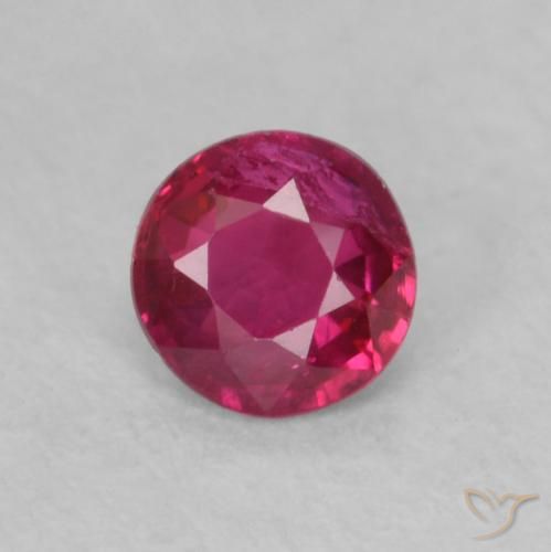 0.20ct Natural Vermelho rosado Rubi, Redondo, VS