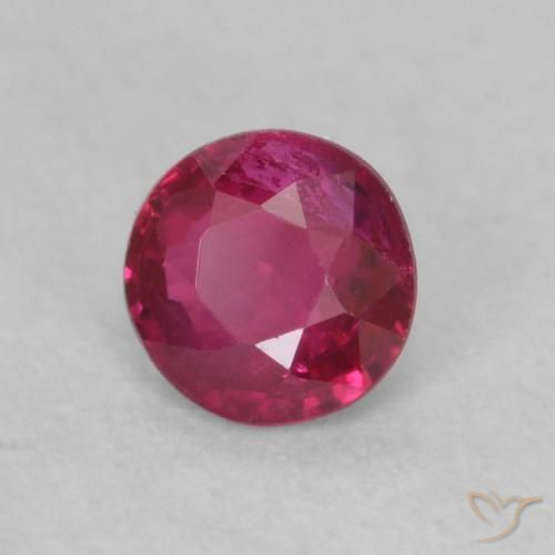 Rubi Vermelho rosado Natural 0.20ct, Redondo, VS
