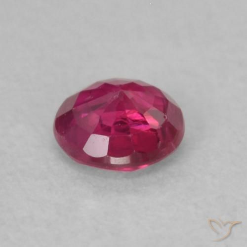 Rubi Vermelho rosado Natural 0.20ct, Redondo, VS