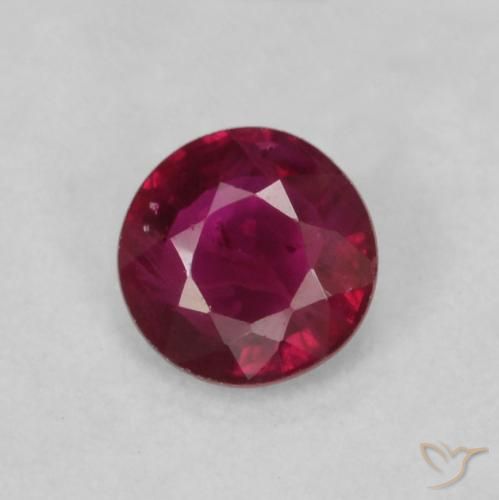 0.20ct Natural Vermelho escuro Rubi, Redondo, VS