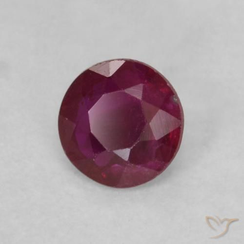 Rubi Vermelho escuro Natural 0.14ct, Redondo, VS