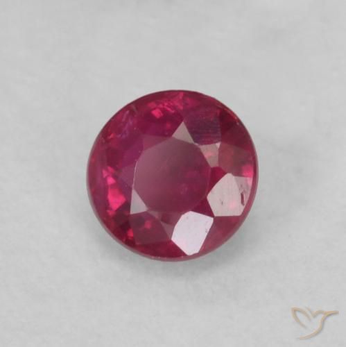 Rubi Rosa Avermelhado Profundo Natural 0.22ct, Redondo, VS