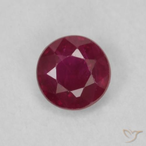 0.19ct Natural Vinho vermelho Rubi, Redondo, VS
