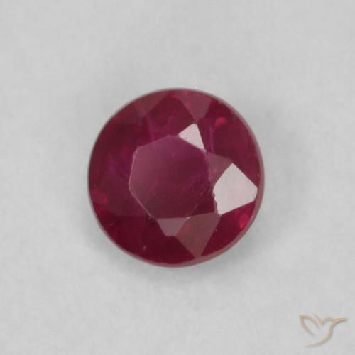 Rubi Vinho vermelho Natural 0.19ct, Redondo, VS