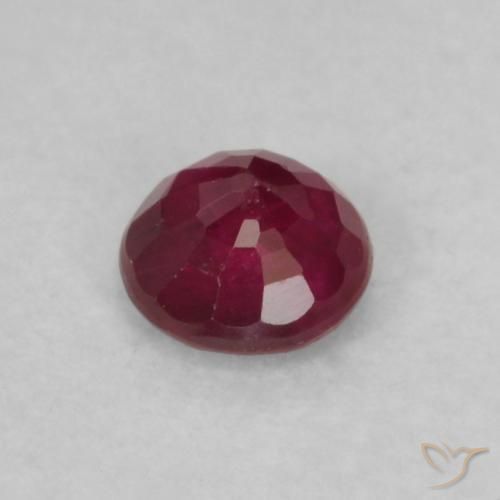 Rubi Vinho vermelho Natural 0.19ct, Redondo, VS