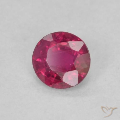 Rubi Vermelho rosado Natural 0.19ct, Redondo, VS