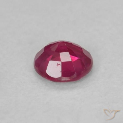 Rubi Vermelho rosado Natural 0.19ct, Redondo, VS