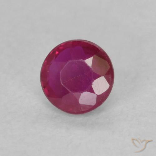 Rubi Vermelho rosado Natural 0.19ct, Redondo, VS