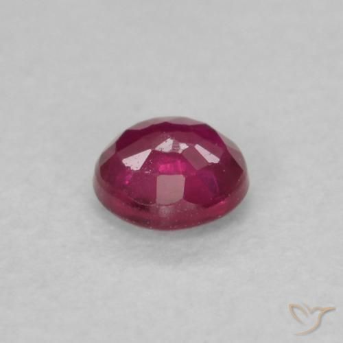 Rubi Vermelho rosado Natural 0.19ct, Redondo, VS
