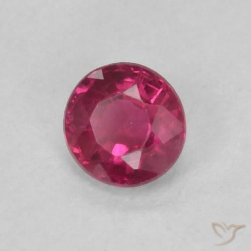 Rubi Rosa Avermelhado Profundo Natural 0.23ct, Redondo, VS