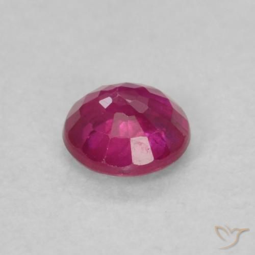 Rubi Vermelho rosado Natural 0.21ct, Redondo, VS