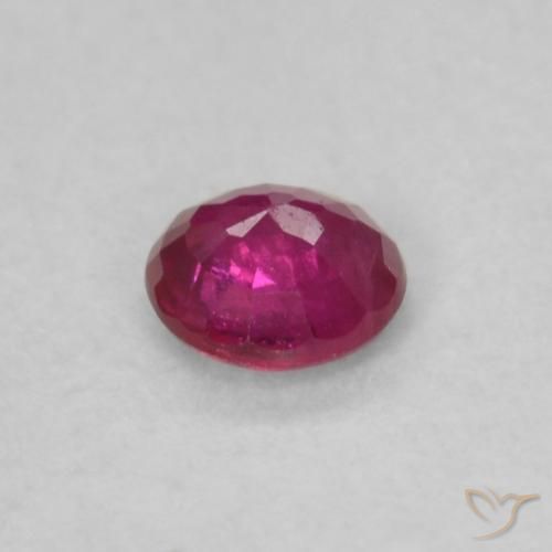 Rubi Vermelho rosado Natural 0.17ct, Redondo, VS