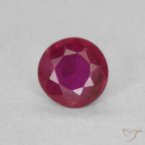 Rubi de corte redondo solto de 0,16 ct, 3,5 mm de Mianmar, Photo A