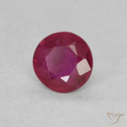 Rubi Vermelho rosado Natural 0.16ct, Redondo, VS