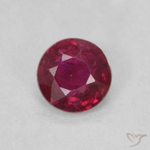 0.21ct Natural vermelho médio Rubi, Redondo, VS