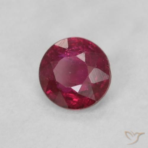 Rubi vermelho médio Natural 0.21ct, Redondo, VS