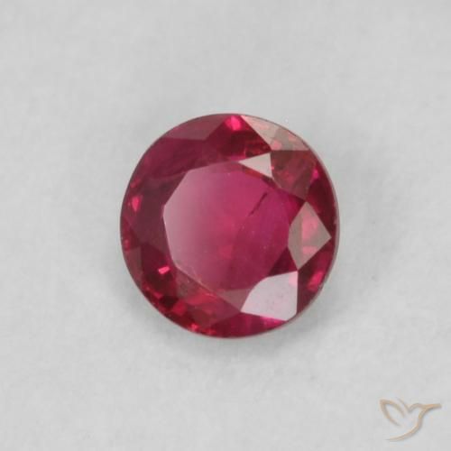 Rubi Vermelho escuro Natural 0.21ct, Redondo, VS