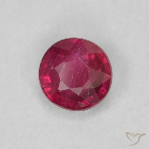 Rubi Vermelho rosado Natural 0.23ct, Redondo, VS