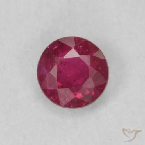0.18ct Natural Vinho Tinto Profundo Rubi, Redondo, SI, Photo A