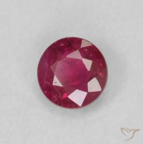 Rubi Vinho Tinto Profundo Natural 0.18ct, Redondo, SI